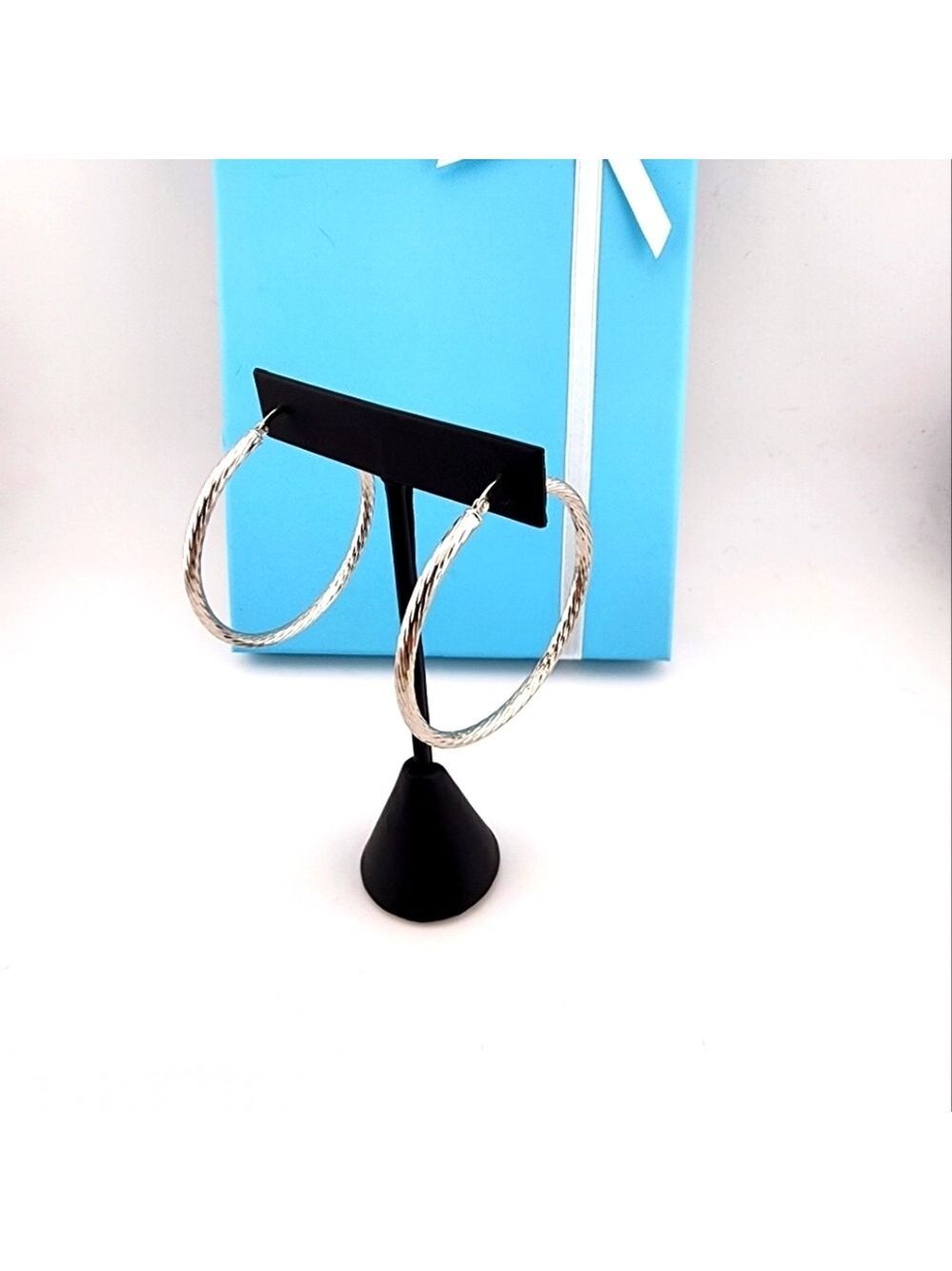 Elegant Silver Hoop Earrings Stamped 925